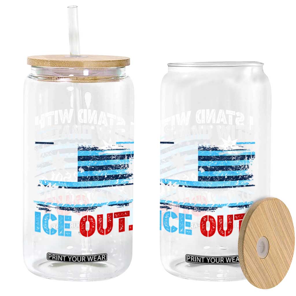 I Stand With Minnesota Glass Can Minnesota Flag Anti ICE Immigration Protest TS14 Print Your Wear