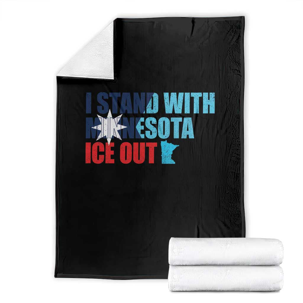 I Stand With Minnesota Throw Blanket Minnesota Resist Anti ICE Immigration Protest TS14 Black Print Your Wear