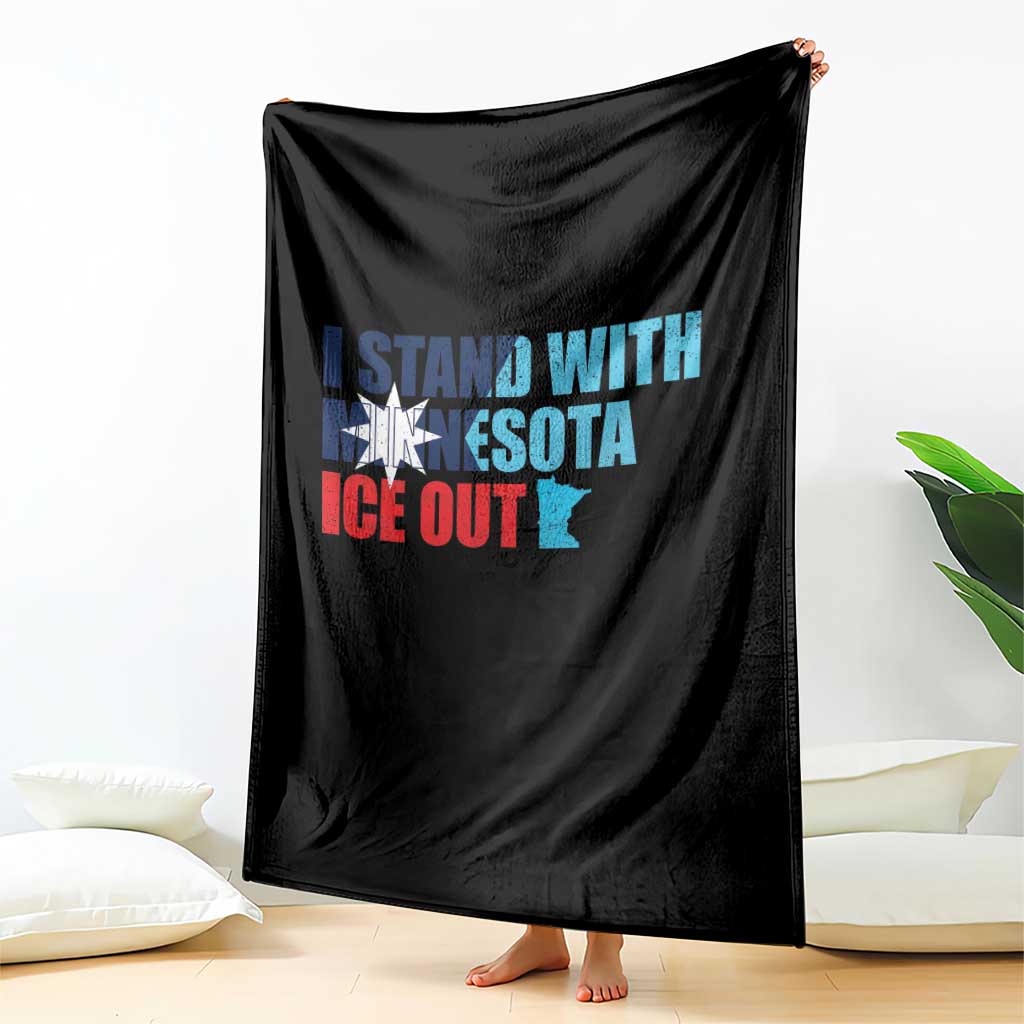 I Stand With Minnesota Throw Blanket Minnesota Resist Anti ICE Immigration Protest TS14 Print Your Wear