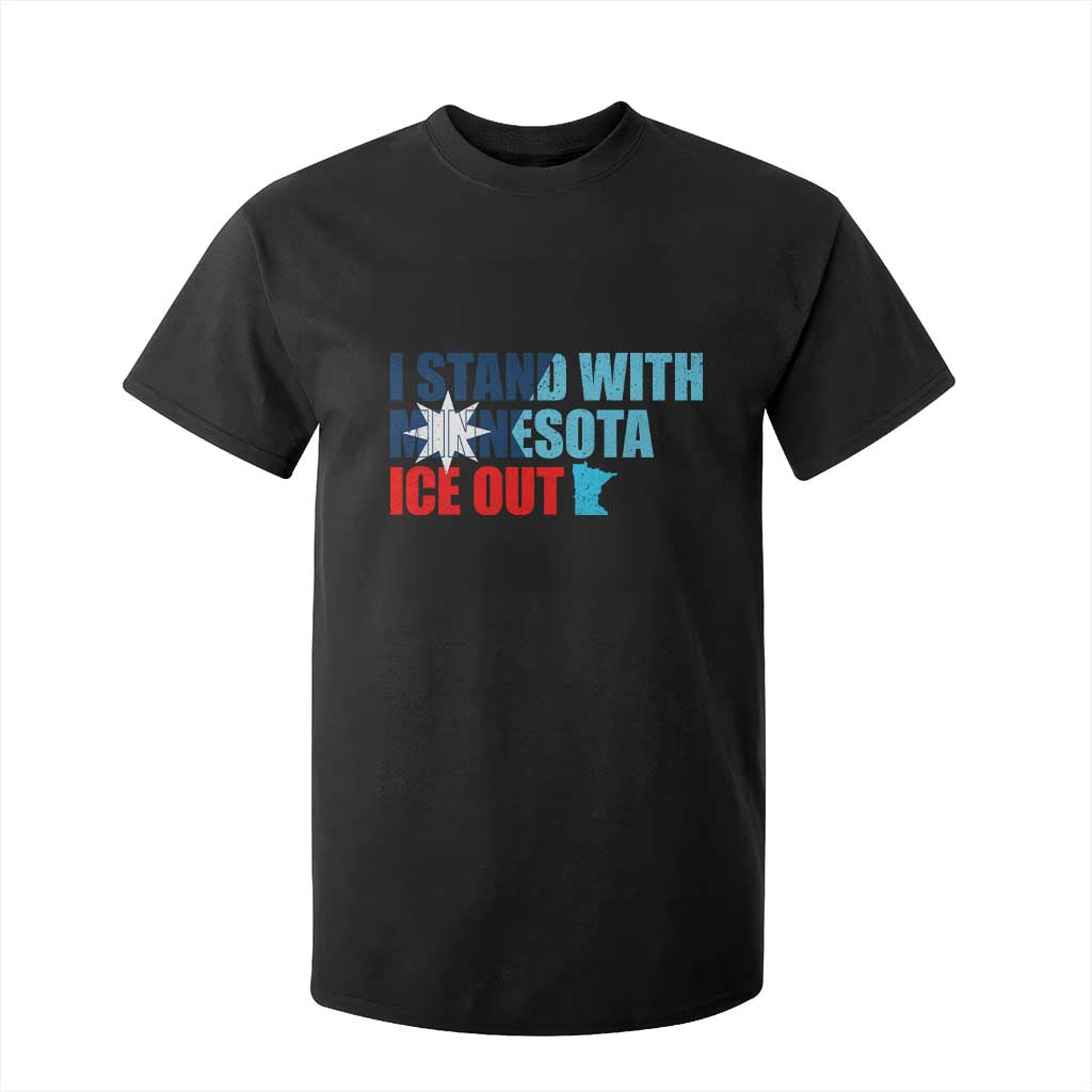 I Stand With Minnesota T Shirt For Kid Minnesota Resist Anti ICE Immigration Protest TS14 Black Print Your Wear