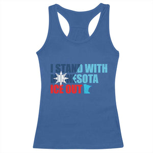 I Stand With Minnesota Racerback Tank Top Minnesota Resist Anti ICE Immigration Protest TS14 Royal Blue Print Your Wear
