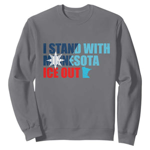 I Stand With Minnesota Sweatshirt Minnesota Resist Anti ICE Immigration Protest TS14 Charcoal Print Your Wear