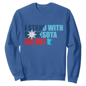 I Stand With Minnesota Sweatshirt Minnesota Resist Anti ICE Immigration Protest TS14 Royal Blue Print Your Wear