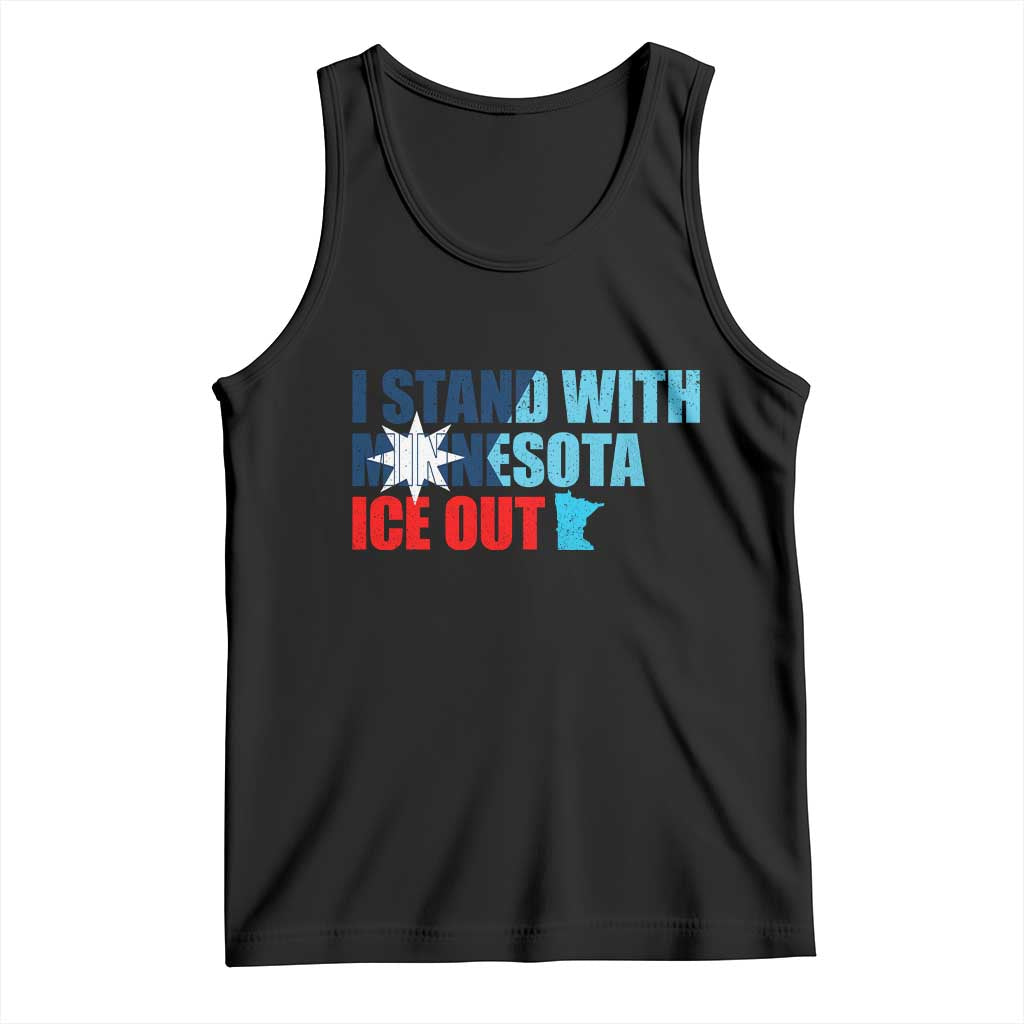 I Stand With Minnesota Tank Top Minnesota Resist Anti ICE Immigration Protest TS14 Black Print Your Wear