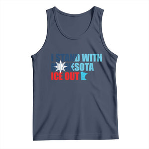 I Stand With Minnesota Tank Top Minnesota Resist Anti ICE Immigration Protest TS14 Navy Print Your Wear