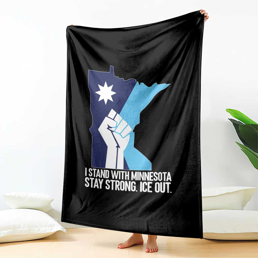 I Stand With Minnesota Throw Blanket Minnesota Flag Anti ICE Immigration Protest Resist TS14 Print Your Wear