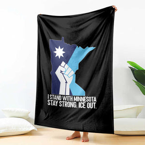 I Stand With Minnesota Throw Blanket Minnesota Flag Anti ICE Immigration Protest Resist TS14 Print Your Wear