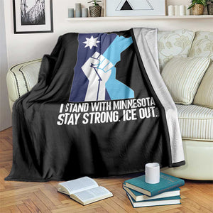 I Stand With Minnesota Throw Blanket Minnesota Flag Anti ICE Immigration Protest Resist TS14 Print Your Wear