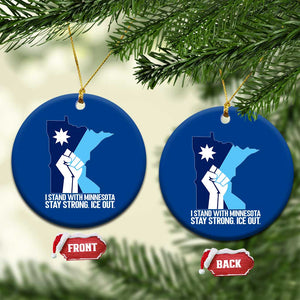 I Stand With Minnesota Ceramic Ornament Minnesota Flag Anti ICE Immigration Protest Resist TS14 1pc Blue Print Your Wear