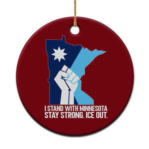 I Stand With Minnesota Ceramic Ornament Minnesota Flag Anti ICE Immigration Protest Resist TS14 1pc Red Print Your Wear