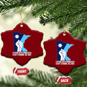 I Stand With Minnesota Ceramic Ornament Minnesota Flag Anti ICE Immigration Protest Resist TS14 Print Your Wear