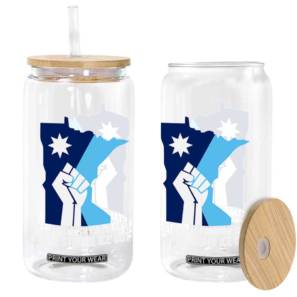 I Stand With Minnesota Glass Can Minnesota Flag Anti ICE Immigration Protest Resist TS14 Print Your Wear