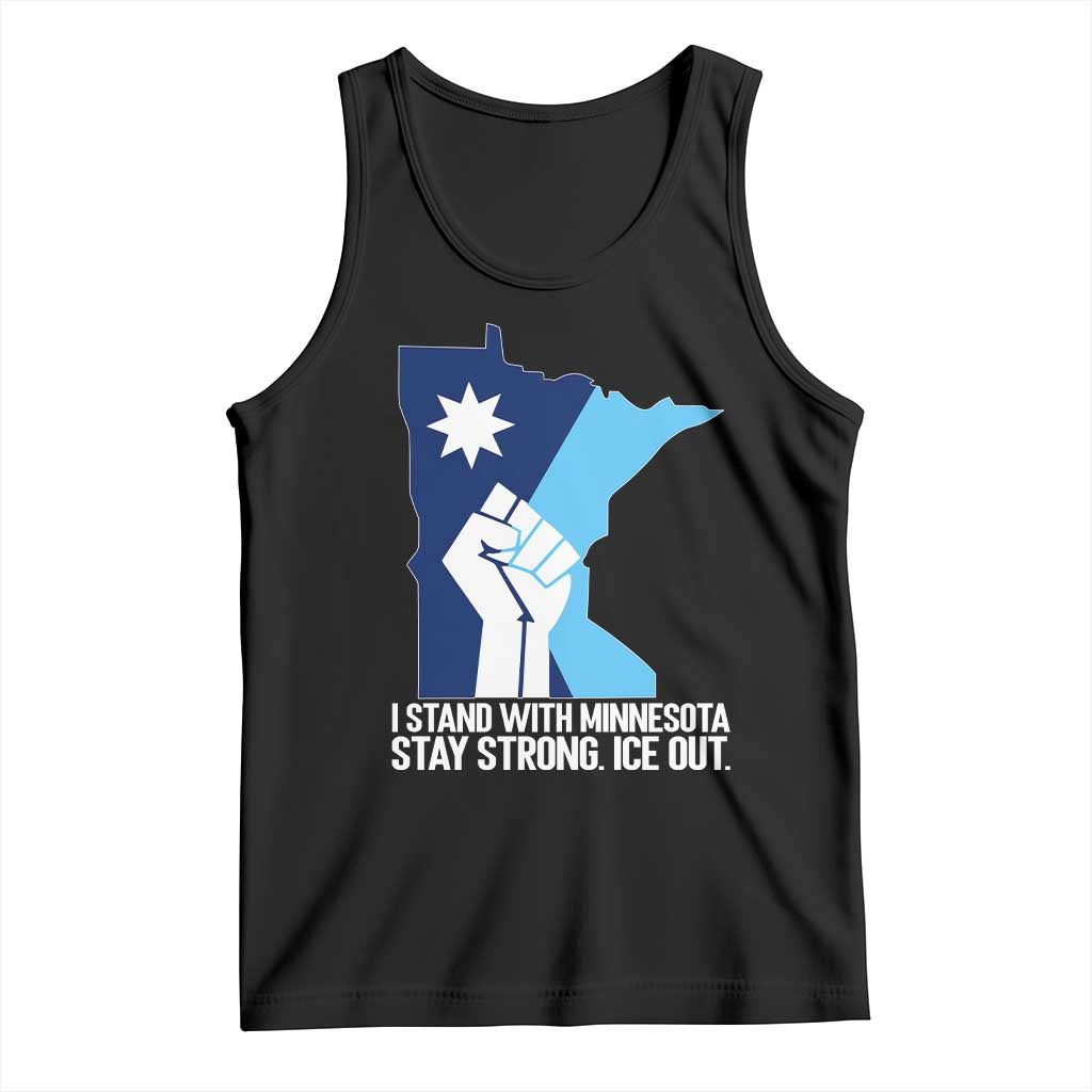 I Stand With Minnesota Tank Top Minnesota Flag Anti ICE Immigration Protest Resist TS14 Black Print Your Wear