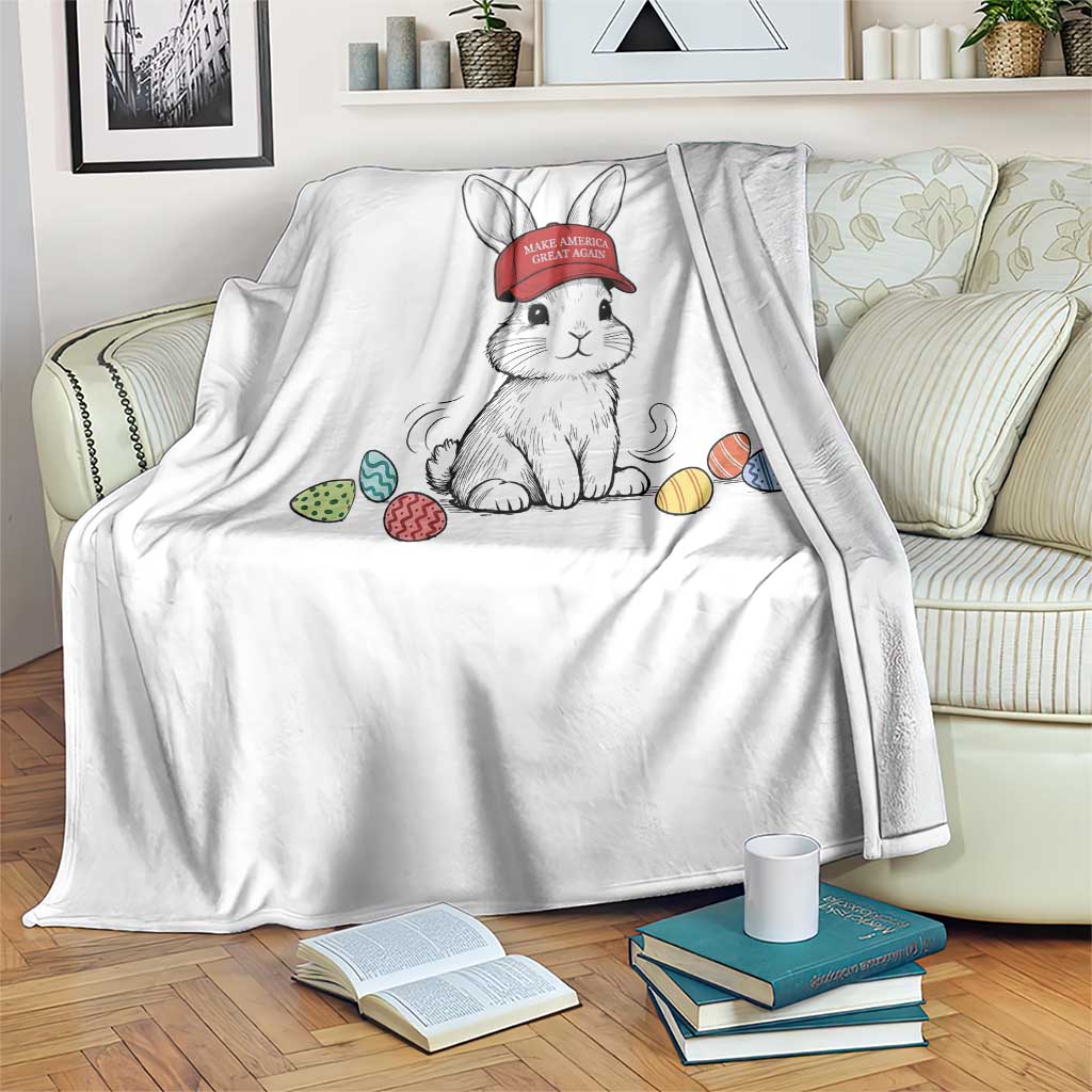 Funny Easter Bunny Wearing Hat American Throw Blanket TS14 Print Your Wear
