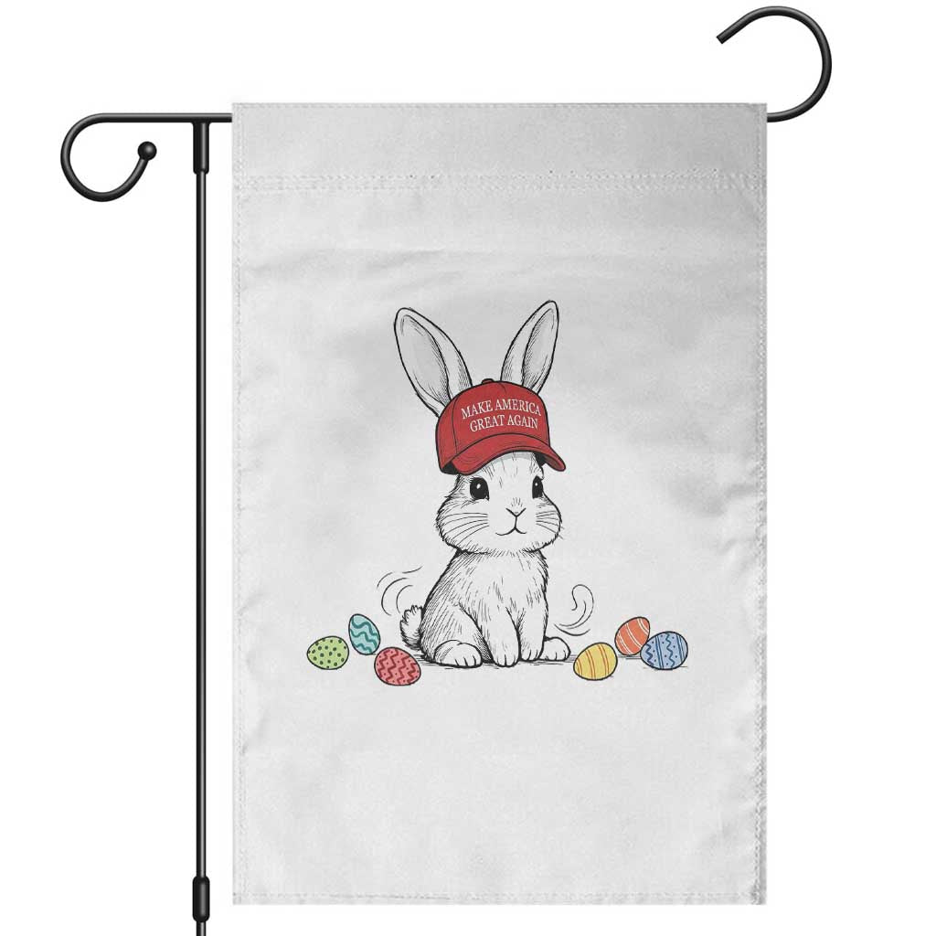 Funny Easter Bunny Wearing Hat American Garden Flag TS14 White Print Your Wear