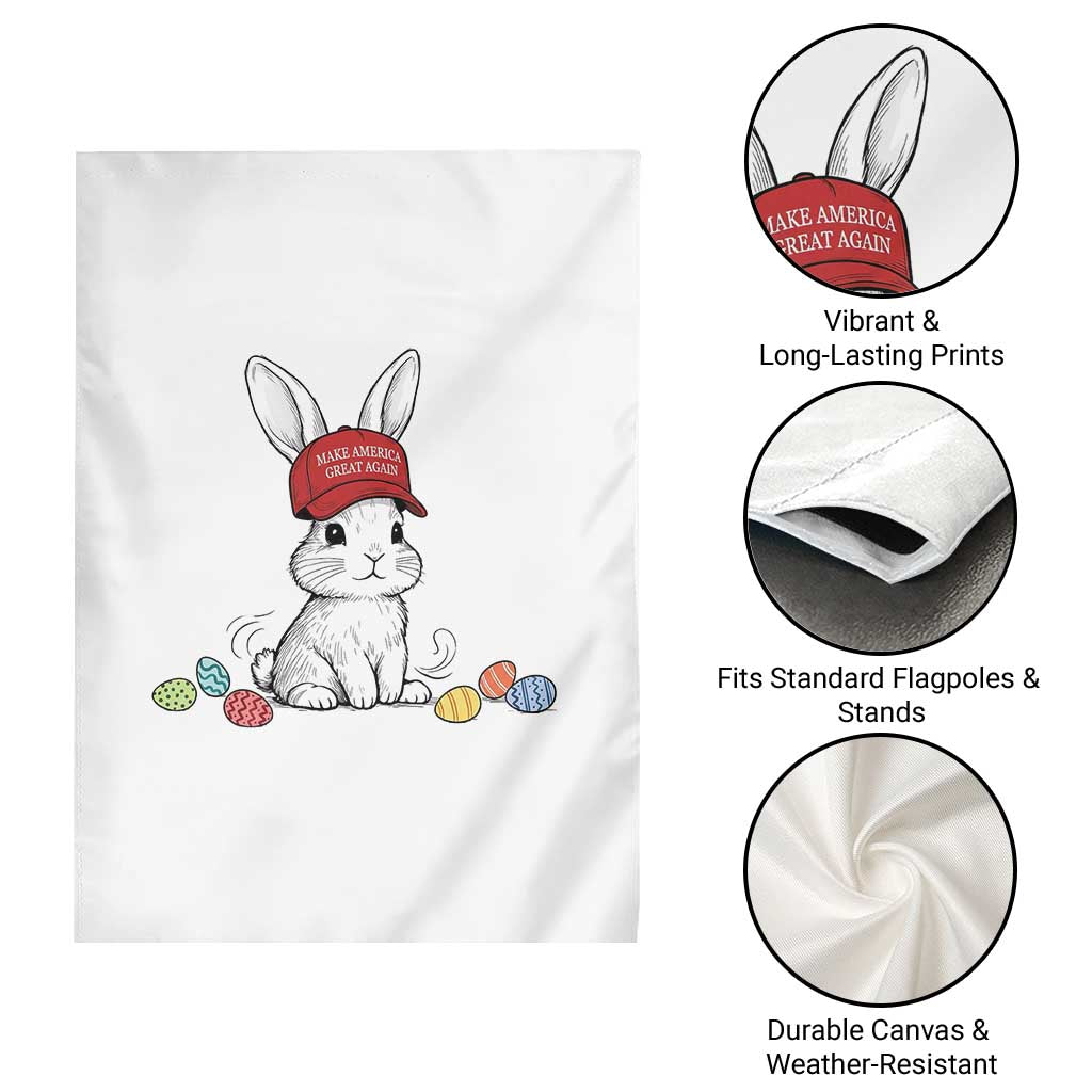 Funny Easter Bunny Wearing Hat American Garden Flag TS14 Print Your Wear