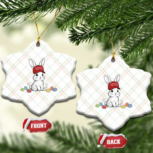 Funny Easter Bunny Wearing Hat American Ceramic Ornament TS14 Print Your Wear