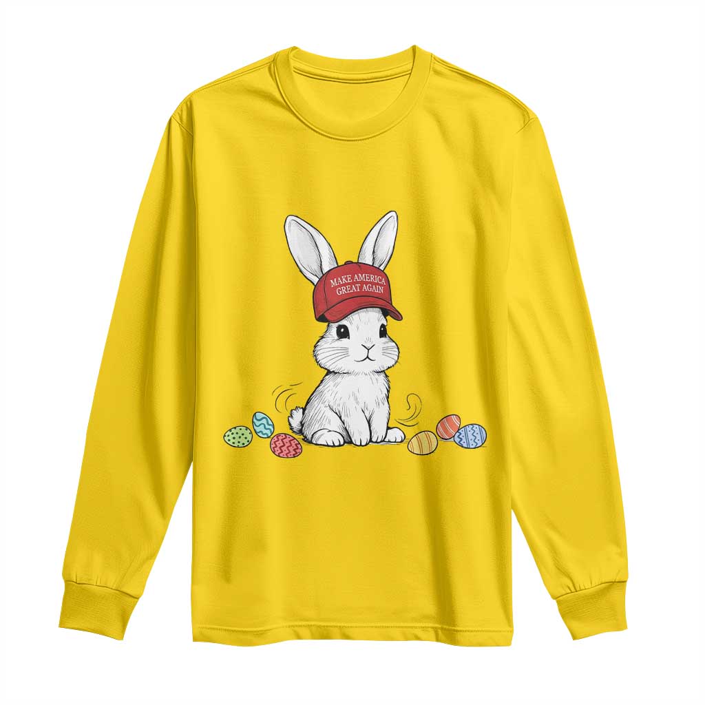 Funny Easter Bunny Wearing Hat American Long Sleeve Shirt TS14 Daisy Print Your Wear