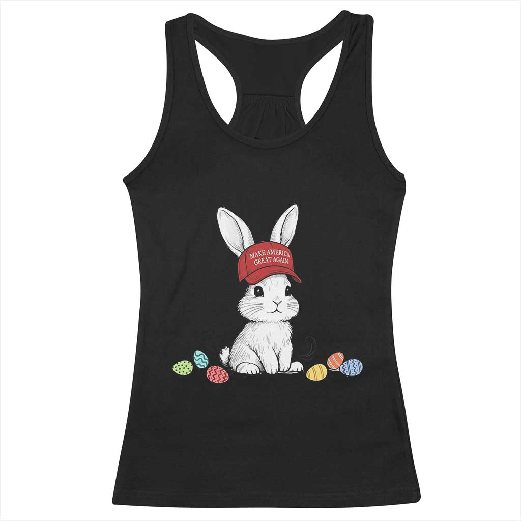 Funny Easter Bunny Wearing Hat American Racerback Tank Top TS14 Black Print Your Wear