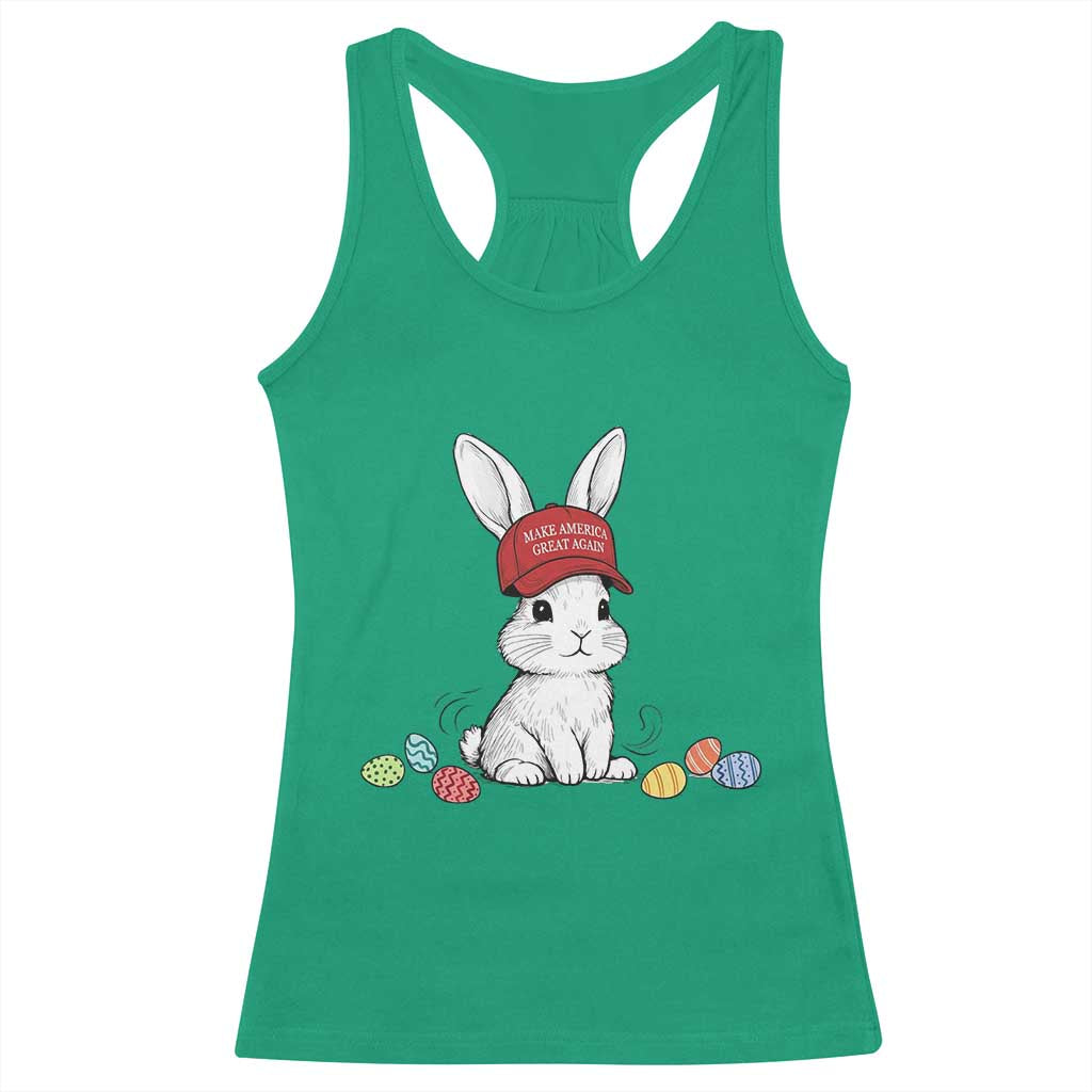 Funny Easter Bunny Wearing Hat American Racerback Tank Top TS14 Irish Green Print Your Wear