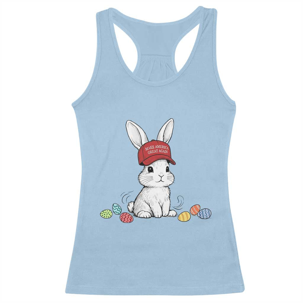 Funny Easter Bunny Wearing Hat American Racerback Tank Top TS14 Light Blue Print Your Wear