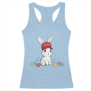 Funny Easter Bunny Wearing Hat American Racerback Tank Top TS14 Light Blue Print Your Wear