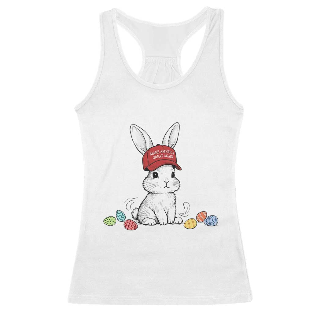 Funny Easter Bunny Wearing Hat American Racerback Tank Top TS14 White Print Your Wear