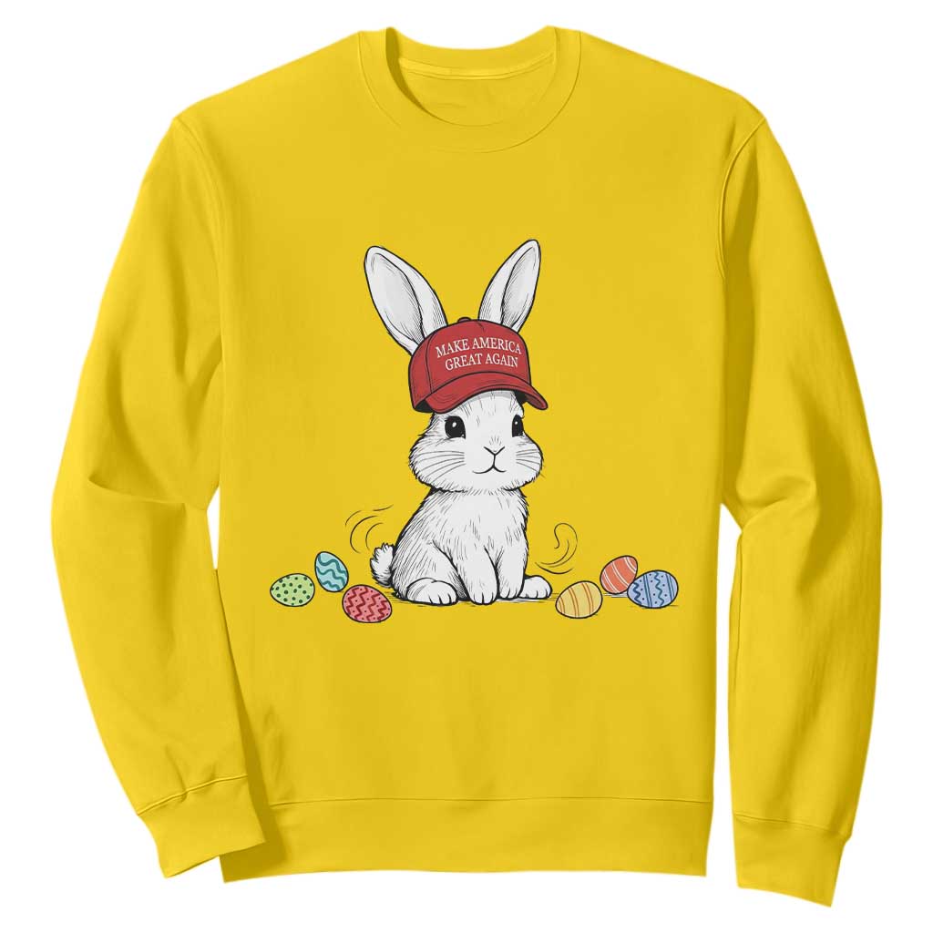 Funny Easter Bunny Wearing Hat American Sweatshirt TS14 Daisy Print Your Wear