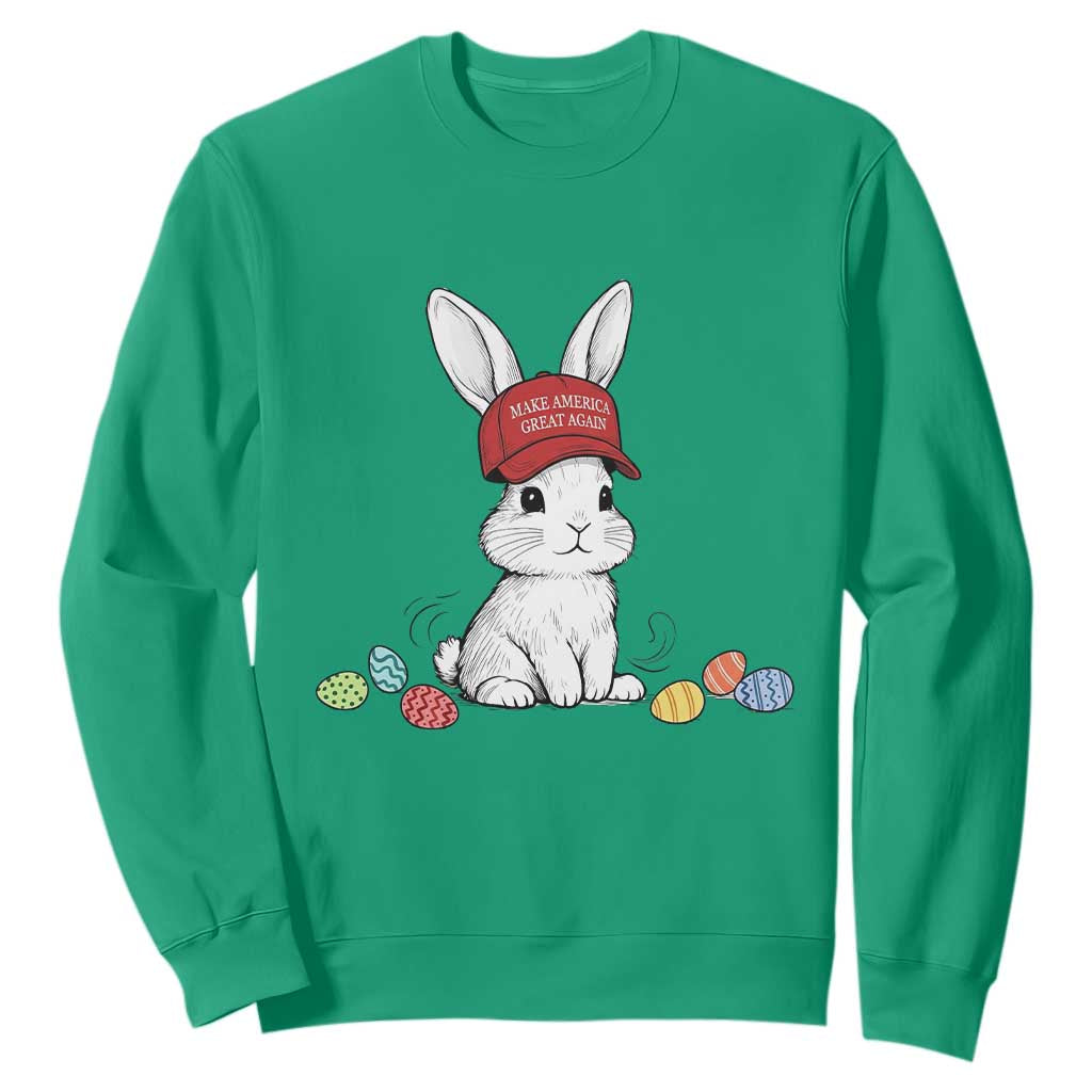 Funny Easter Bunny Wearing Hat American Sweatshirt TS14 Irish Green Print Your Wear