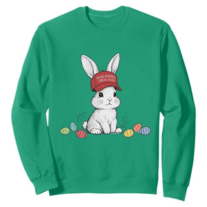 Funny Easter Bunny Wearing Hat American Sweatshirt TS14 Irish Green Print Your Wear