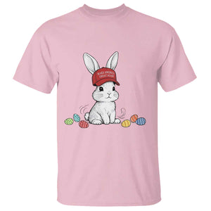 Funny Easter Bunny Wearing Hat American T Shirt TS14 Light Pink Print Your Wear