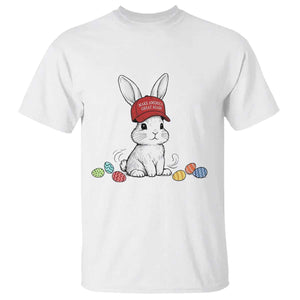 Funny Easter Bunny Wearing Hat American T Shirt TS14 White Print Your Wear