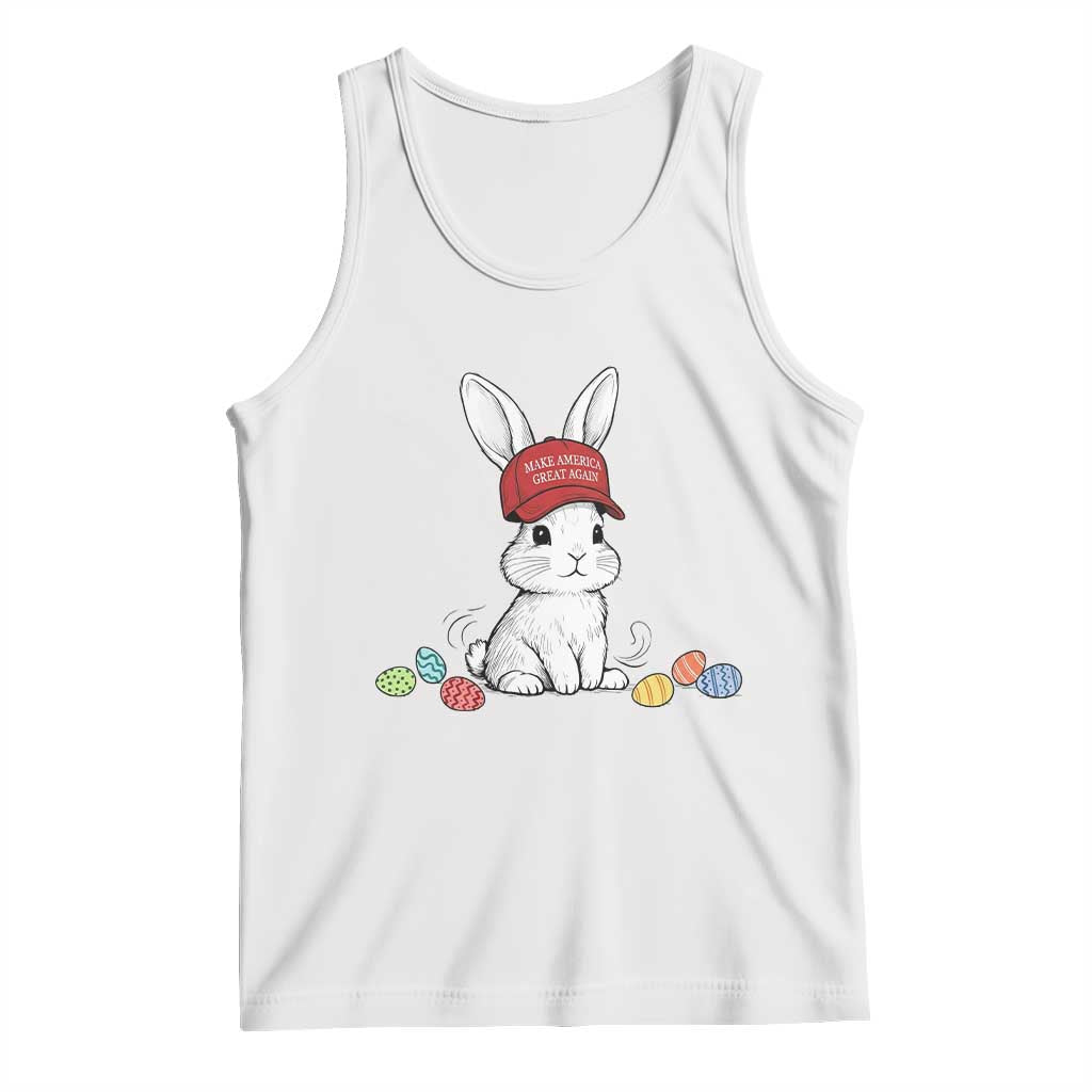 Funny Easter Bunny Wearing Hat American Tank Top TS14 White Print Your Wear