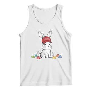 Funny Easter Bunny Wearing Hat American Tank Top TS14 White Print Your Wear