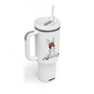 Funny Easter Bunny Wearing Hat American Tumbler With Handle TS14 Print Your Wear
