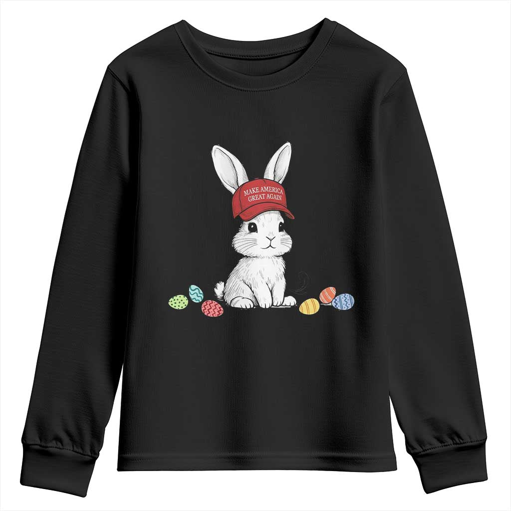 Funny Easter Bunny Wearing Hat American Youth Sweatshirt TS14 Black Print Your Wear