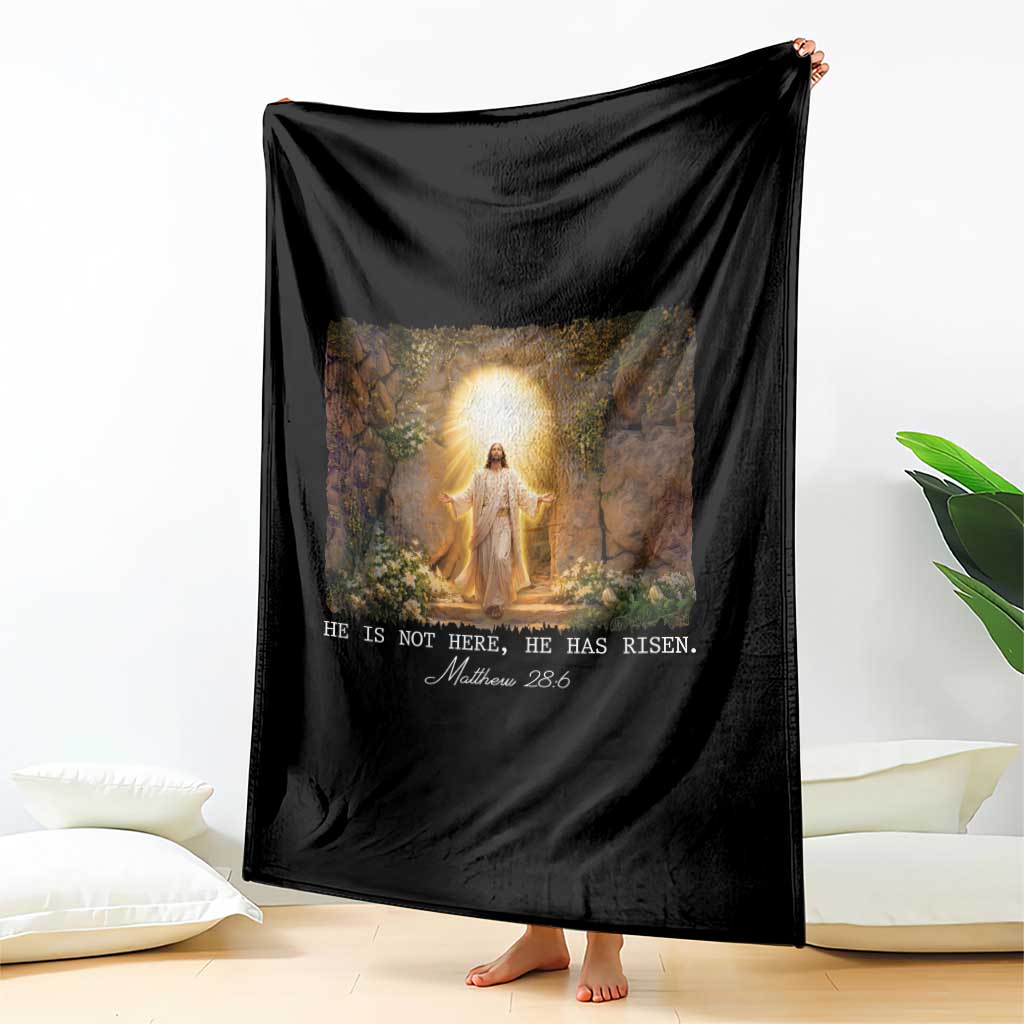 He Is Not Here He Has Risen Throw Blanket Easter Christian Jesus TS14 Print Your Wear