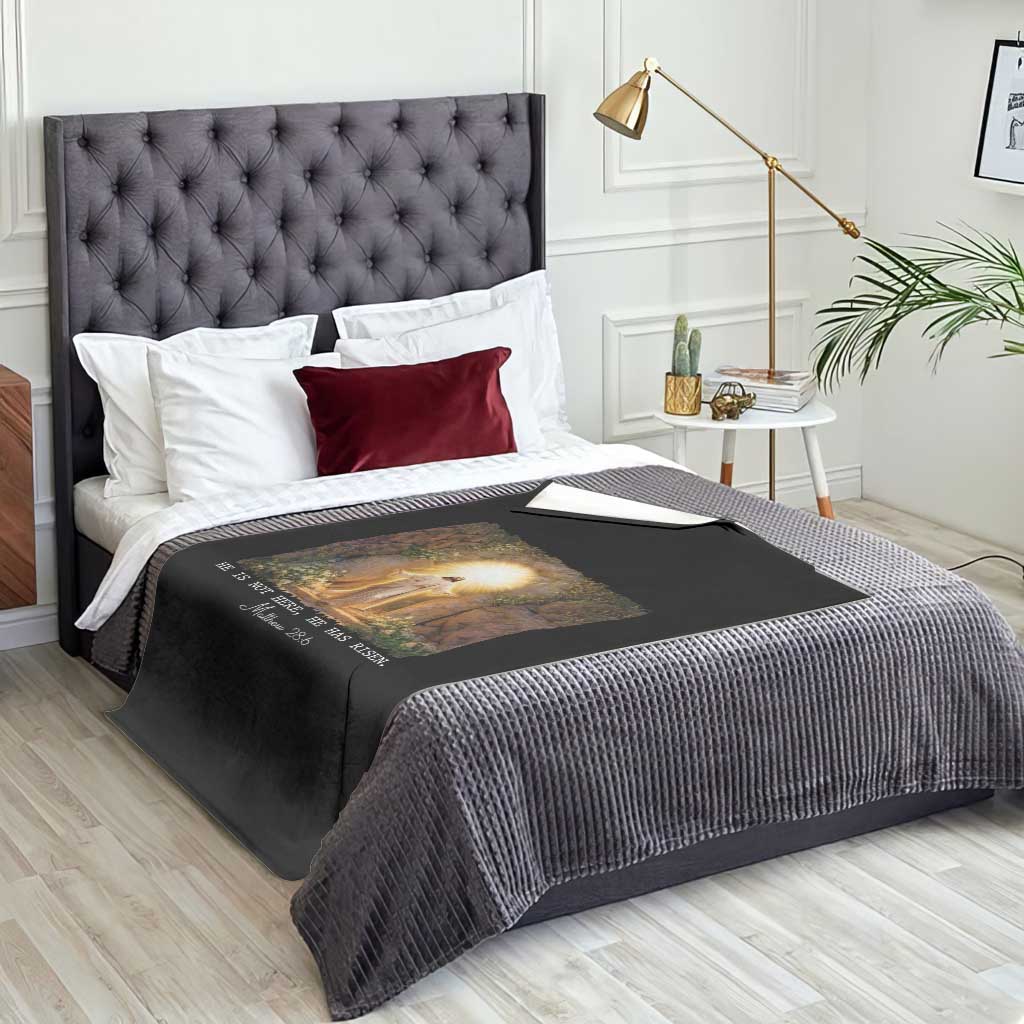 He Is Not Here He Has Risen Throw Blanket Easter Christian Jesus TS14 Print Your Wear