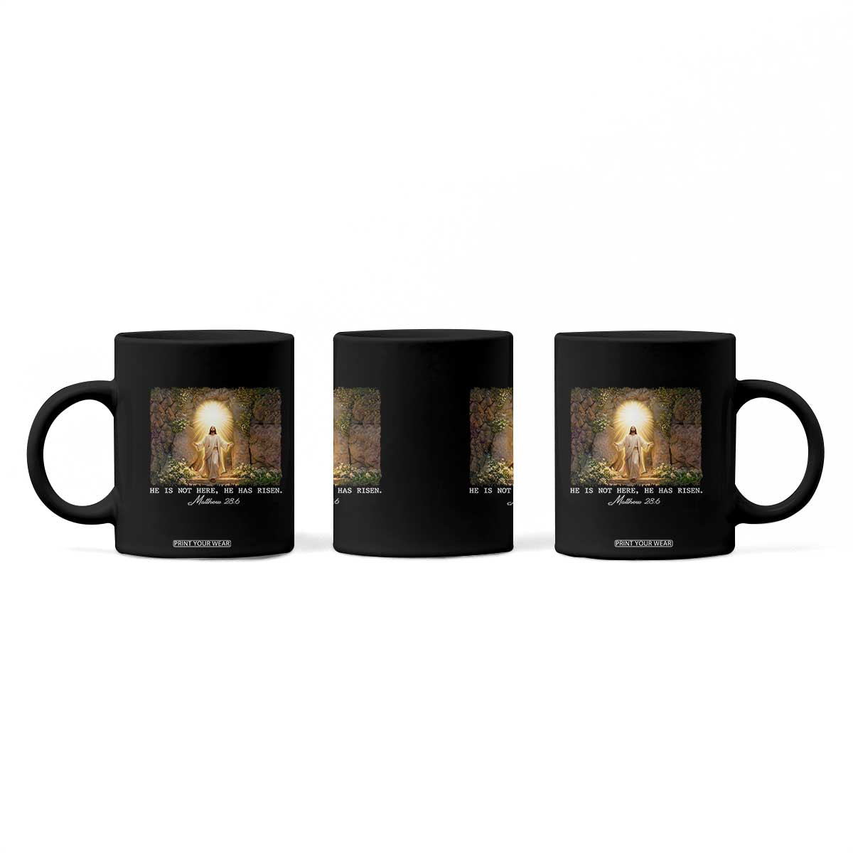 He Is Not Here He Has Risen Coffee Mug Easter Christian Jesus TS14 Print Your Wear