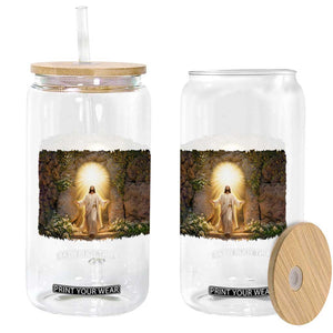 He Is Not Here He Has Risen Glass Can Easter Christian Jesus TS14 Print Your Wear