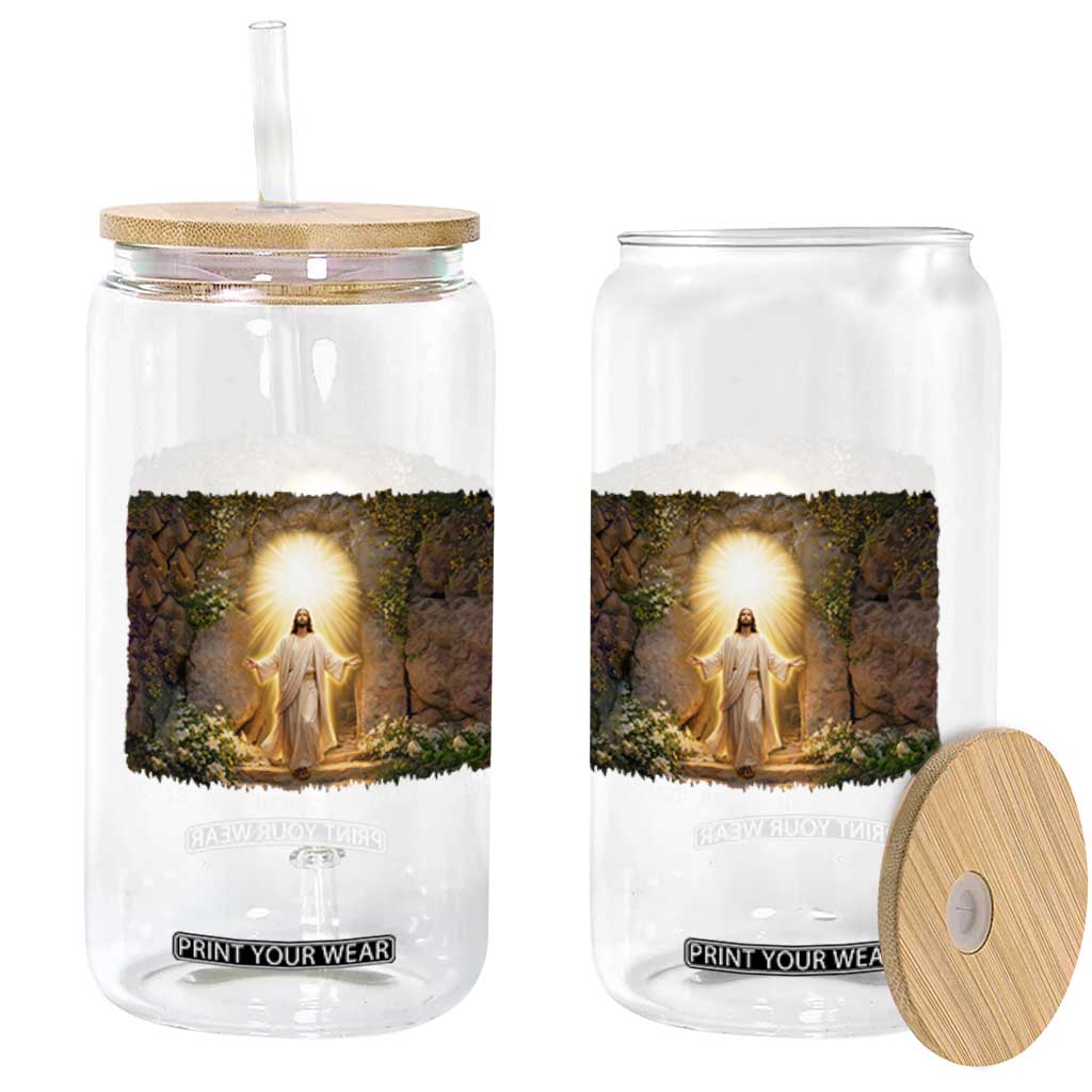 He Is Not Here He Has Risen Glass Can Easter Christian Jesus TS14 Print Your Wear