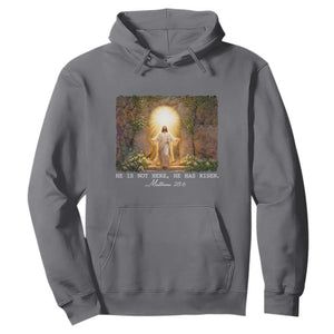 He Is Not Here He Has Risen Hoodie Easter Christian Jesus TS14 Charcoal Print Your Wear