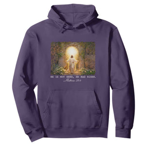 He Is Not Here He Has Risen Hoodie Easter Christian Jesus TS14 Purple Print Your Wear
