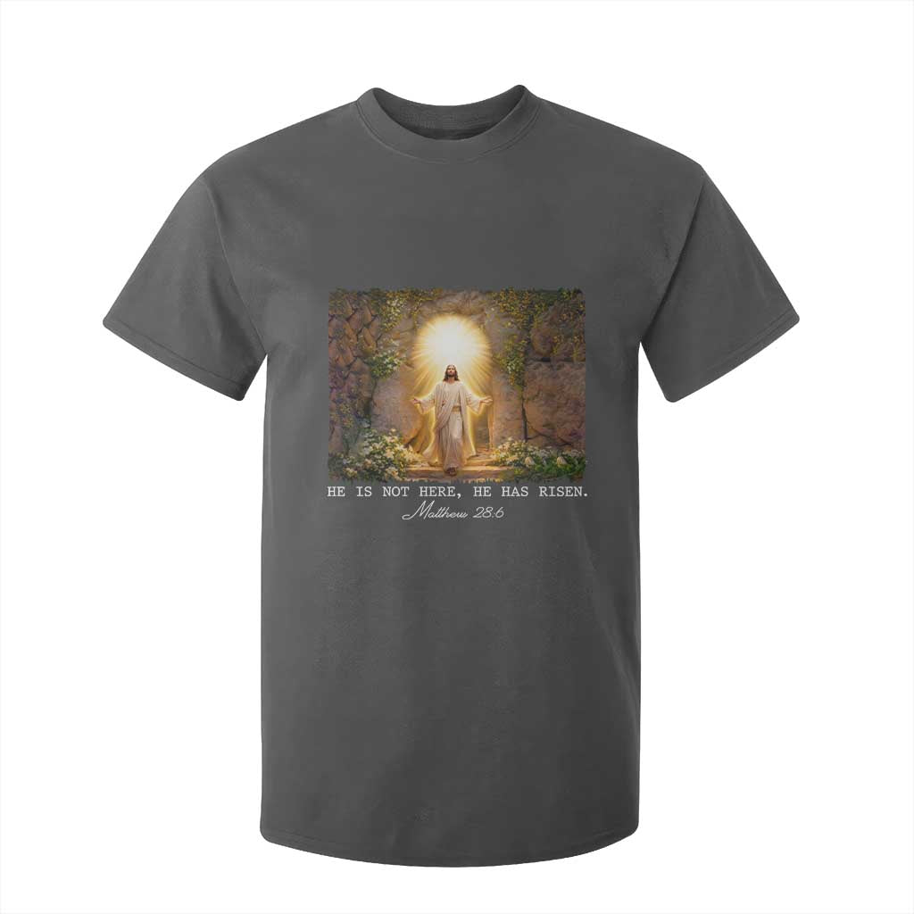 He Is Not Here He Has Risen T Shirt For Kid Easter Christian Jesus TS14 Dark Heather Print Your Wear