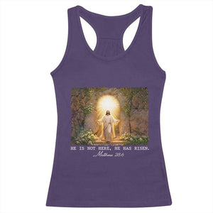 He Is Not Here He Has Risen Racerback Tank Top Easter Christian Jesus TS14 Purple Print Your Wear
