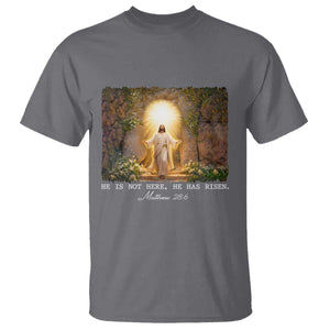 He Is Not Here He Has Risen T Shirt Easter Christian Jesus TS14 Charcoal Print Your Wear