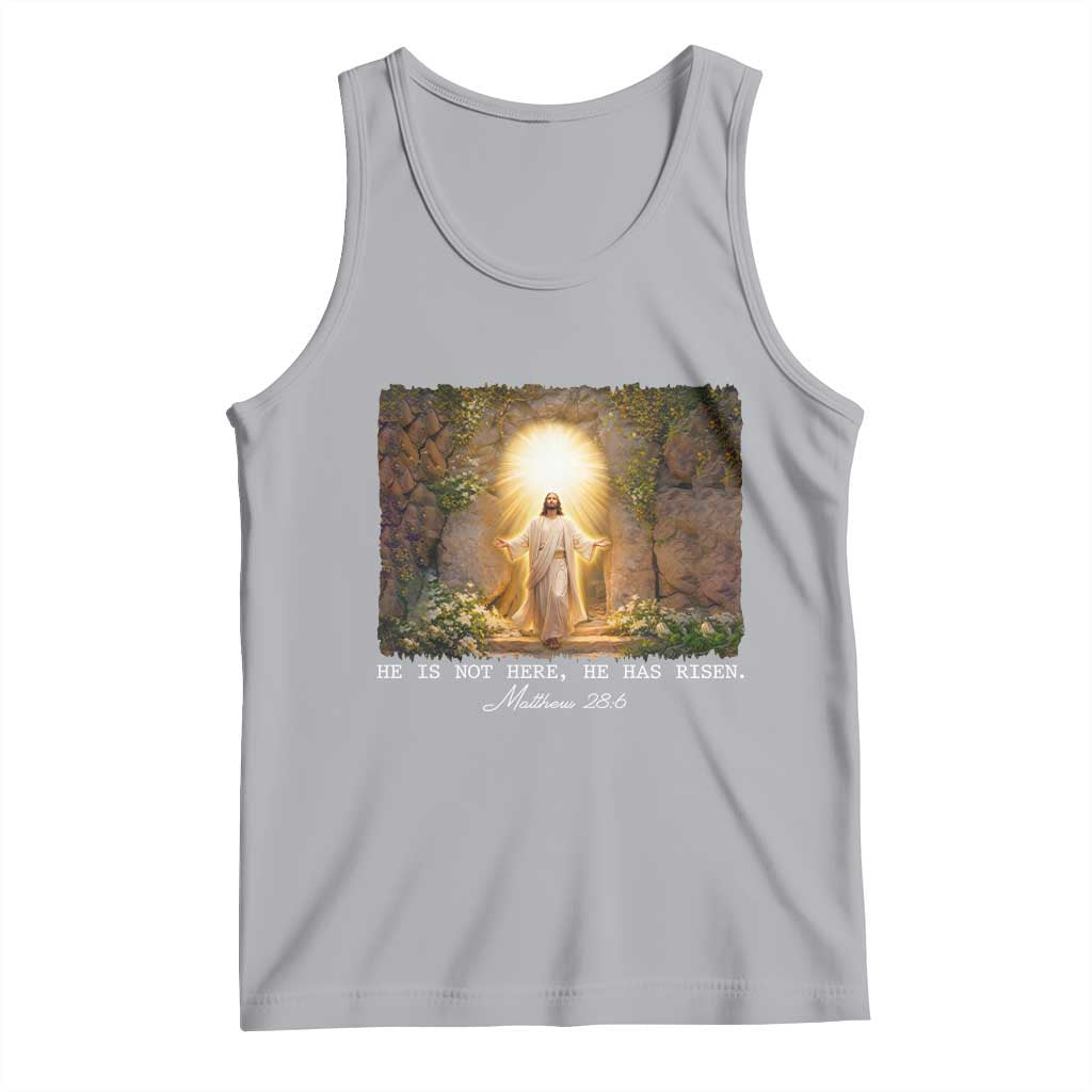 He Is Not Here He Has Risen Tank Top Easter Christian Jesus TS14 Athletic Heather Print Your Wear