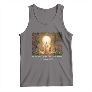 He Is Not Here He Has Risen Tank Top Easter Christian Jesus TS14 Deep Heather Print Your Wear