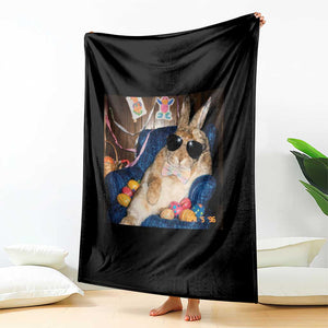 Funny Easter Bunny Sunglasses Graphic Throw Blanket TS14 Print Your Wear
