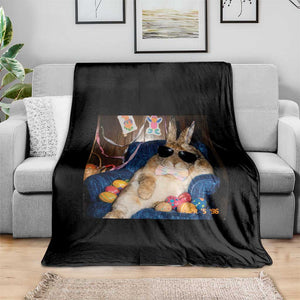 Funny Easter Bunny Sunglasses Graphic Throw Blanket TS14 Print Your Wear